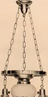 An illustration from Electric, gas, and combination lighting fixtures : table lamps, floor lamps, electrical wiring material, lighting glassware / Sears, Roebuck and Co. (1900)