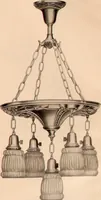 An illustration from Electric, gas, and combination lighting fixtures : table lamps, floor lamps, electrical wiring material, lighting glassware / Sears, Roebuck and Co. (1900)