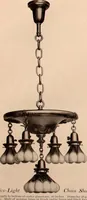 An illustration from Electric, gas, and combination lighting fixtures : table lamps, floor lamps, electrical wiring material, lighting glassware / Sears, Roebuck and Co. (1900)