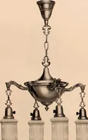 An illustration from Electric, gas, and combination lighting fixtures : table lamps, floor lamps, electrical wiring material, lighting glassware / Sears, Roebuck and Co. (1900)