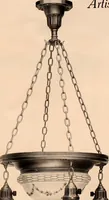 An illustration from Electric, gas, and combination lighting fixtures : table lamps, floor lamps, electrical wiring material, lighting glassware / Sears, Roebuck and Co. (1900)