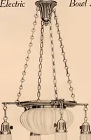 An illustration from Electric, gas, and combination lighting fixtures : table lamps, floor lamps, electrical wiring material, lighting glassware / Sears, Roebuck and Co. (1900)