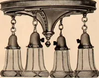 An illustration from Electric, gas, and combination lighting fixtures : table lamps, floor lamps, electrical wiring material, lighting glassware / Sears, Roebuck and Co. (1900)