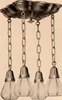 An illustration from Electric, gas, and combination lighting fixtures : table lamps, floor lamps, electrical wiring material, lighting glassware / Sears, Roebuck and Co. (1900)