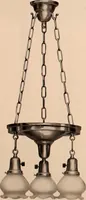 An illustration from Electric, gas, and combination lighting fixtures : table lamps, floor lamps, electrical wiring material, lighting glassware / Sears, Roebuck and Co. (1900)