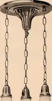 An illustration from Electric, gas, and combination lighting fixtures : table lamps, floor lamps, electrical wiring material, lighting glassware / Sears, Roebuck and Co. (1900)