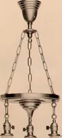 An illustration from Electric, gas, and combination lighting fixtures : table lamps, floor lamps, electrical wiring material, lighting glassware / Sears, Roebuck and Co. (1900)