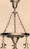 An illustration from Electric, gas, and combination lighting fixtures : table lamps, floor lamps, electrical wiring material, lighting glassware / Sears, Roebuck and Co. (1900)