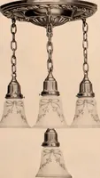 An illustration from Electric, gas, and combination lighting fixtures : table lamps, floor lamps, electrical wiring material, lighting glassware / Sears, Roebuck and Co. (1900)