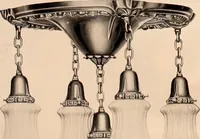 An illustration from Electric, gas, and combination lighting fixtures : table lamps, floor lamps, electrical wiring material, lighting glassware / Sears, Roebuck and Co. (1900)