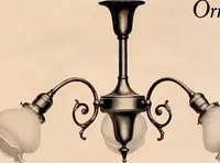 An illustration from Electric, gas, and combination lighting fixtures : table lamps, floor lamps, electrical wiring material, lighting glassware / Sears, Roebuck and Co. (1900)