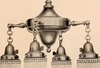 An illustration from Electric, gas, and combination lighting fixtures : table lamps, floor lamps, electrical wiring material, lighting glassware / Sears, Roebuck and Co. (1900)