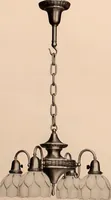 An illustration from Electric, gas, and combination lighting fixtures : table lamps, floor lamps, electrical wiring material, lighting glassware / Sears, Roebuck and Co. (1900)