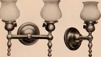 An illustration from Electric, gas, and combination lighting fixtures : table lamps, floor lamps, electrical wiring material, lighting glassware / Sears, Roebuck and Co. (1900)
