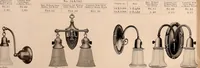 An illustration from Electric, gas, and combination lighting fixtures : table lamps, floor lamps, electrical wiring material, lighting glassware / Sears, Roebuck and Co. (1900)