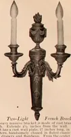 An illustration from Electric, gas, and combination lighting fixtures : table lamps, floor lamps, electrical wiring material, lighting glassware / Sears, Roebuck and Co. (1900)