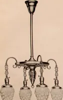 An illustration from Electric, gas, and combination lighting fixtures : table lamps, floor lamps, electrical wiring material, lighting glassware / Sears, Roebuck and Co. (1900)