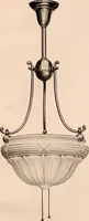 An illustration from Electric, gas, and combination lighting fixtures : table lamps, floor lamps, electrical wiring material, lighting glassware / Sears, Roebuck and Co. (1900)