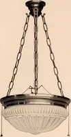 An illustration from Electric, gas, and combination lighting fixtures : table lamps, floor lamps, electrical wiring material, lighting glassware / Sears, Roebuck and Co. (1900)