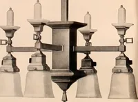 An illustration from Electric, gas, and combination lighting fixtures : table lamps, floor lamps, electrical wiring material, lighting glassware / Sears, Roebuck and Co. (1900)