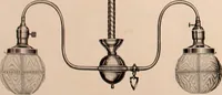 An illustration from Electric, gas, and combination lighting fixtures : table lamps, floor lamps, electrical wiring material, lighting glassware / Sears, Roebuck and Co. (1900)