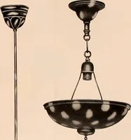 An illustration from Electric, gas, and combination lighting fixtures : table lamps, floor lamps, electrical wiring material, lighting glassware / Sears, Roebuck and Co. (1900)