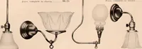 An illustration from Electric, gas, and combination lighting fixtures : table lamps, floor lamps, electrical wiring material, lighting glassware / Sears, Roebuck and Co. (1900)