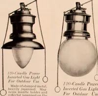 An illustration from Electric, gas, and combination lighting fixtures : table lamps, floor lamps, electrical wiring material, lighting glassware / Sears, Roebuck and Co. (1900)