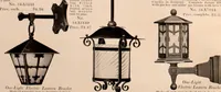 An illustration from Electric, gas, and combination lighting fixtures : table lamps, floor lamps, electrical wiring material, lighting glassware / Sears, Roebuck and Co. (1900)