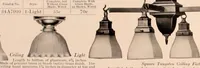 An illustration from Electric, gas, and combination lighting fixtures : table lamps, floor lamps, electrical wiring material, lighting glassware / Sears, Roebuck and Co. (1900)