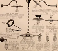 An illustration from Electric, gas, and combination lighting fixtures : table lamps, floor lamps, electrical wiring material, lighting glassware / Sears, Roebuck and Co. (1900)