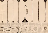 An illustration from Electric, gas, and combination lighting fixtures : table lamps, floor lamps, electrical wiring material, lighting glassware / Sears, Roebuck and Co. (1900)