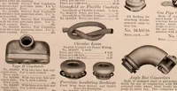 An illustration from Electric, gas, and combination lighting fixtures : table lamps, floor lamps, electrical wiring material, lighting glassware / Sears, Roebuck and Co. (1900)