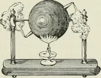 An illustration from Flame, electricity and the camera; man's progress from the first kindling of fire to the wireless telegraph and the photography of color (1900)