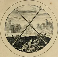 Picture 26 of 42 from Elegantissimorum emblematum corpusculum Latinis Belgicisque versibus elucidatum. Versameling van uytgeleesene sinne-beelden met latynse en nederduitse verklaringen in rym (1696), leaf 54