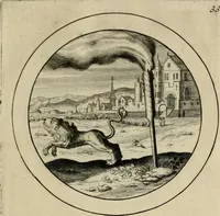 Picture 34 of 42 from Elegantissimorum emblematum corpusculum Latinis Belgicisque versibus elucidatum. Versameling van uytgeleesene sinne-beelden met latynse en nederduitse verklaringen in rym (1696), leaf 70
