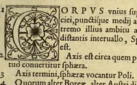 An illustration from Elementale cosmographicum : quo totius & astronomiæ & geographiæ rudimenta, certissimis breuissimiśque docentur apodixibus. : Recens castigatum & emendatum, figurísque &. annotationibus opportuniss. illustratum. Adiunximus huic libro Cosmographiæ introductio : cum quibusdam geometriæ ac astronomiæ principiis ad eam rem necessariis (1551)