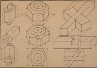 An illustration from Elementary projection drawing. Theory and practice. For preparatory and higher scientific schools, industrial and normal classes; and the self-instruction of teachers, inventors, draftsmen, and artisans. In six divisions .. (1880)