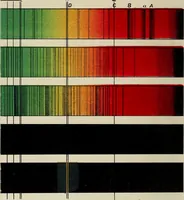 An illustration from Elements of astronomy: accompanied with numerous illustrations, a colored representation of the solar, stellar, and nebular spectra, and celestial charts of the northern and the southern hemisphere (1875)
