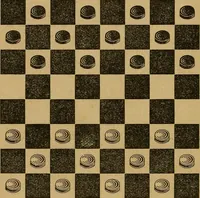 An illustration from The elements of draughts; or, Beginners' sure guide: containing a thorough and minute exposition of every principle separately explained: together with model games .. (1872)