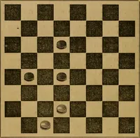 An illustration from The elements of draughts; or, Beginners' sure guide: containing a thorough and minute exposition of every principle separately explained: together with model games .. (1872)