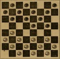 An illustration from The elements of draughts; or, Beginners' sure guide: containing a thorough and minute exposition of every principle separately explained: together with model games .. (1872)