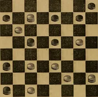 An illustration from The elements of draughts; or, Beginners' sure guide: containing a thorough and minute exposition of every principle separately explained: together with model games .. (1872)