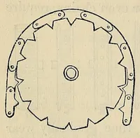 An illustration from Elements of mechanism: elucidating the scientific principles of the practical construction of machines, for the use of schools, and students in mechanical engineering, with numerous specimens of modern machines, remarkable for their utility and ingenuity (1852)