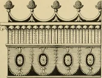 An illustration from Elements of style in furniture and woodwork, being a series of details of the Italian, German Renaissance, Elizabethan, Louis XIVth, Louis XVth, Louis XVIth, Sheraton, Adams, Empire, Chinese, Japanese, and Moresque styles ... for the use of architects, furniture designers, cabinet makers and others (1889)