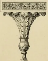 An illustration from Elements of style in furniture and woodwork, being a series of details of the Italian, German Renaissance, Elizabethan, Louis XIVth, Louis XVth, Louis XVIth, Sheraton, Adams, Empire, Chinese, Japanese, and Moresque styles ... for the use of architects, furniture designers, cabinet makers and others (1889)