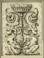 An illustration from Elements of style in furniture and woodwork, being a series of details of the Italian, German Renaissance, Elizabethan, Louis XIVth, Louis XVth, Louis XVIth, Sheraton, Adams, Empire, Chinese, Japanese, and Moresque styles ... for the use of architects, furniture designers, cabinet makers and others (1889)