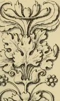 An illustration from Elements of style in furniture and woodwork, being a series of details of the Italian, German Renaissance, Elizabethan, Louis XIVth, Louis XVth, Louis XVIth, Sheraton, Adams, Empire, Chinese, Japanese, and Moresque styles ... for the use of architects, furniture designers, cabinet makers and others (1889)