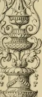 An illustration from Elements of style in furniture and woodwork, being a series of details of the Italian, German Renaissance, Elizabethan, Louis XIVth, Louis XVth, Louis XVIth, Sheraton, Adams, Empire, Chinese, Japanese, and Moresque styles ... for the use of architects, furniture designers, cabinet makers and others (1889)