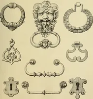 An illustration from Elements of style in furniture and woodwork, being a series of details of the Italian, German Renaissance, Elizabethan, Louis XIVth, Louis XVth, Louis XVIth, Sheraton, Adams, Empire, Chinese, Japanese, and Moresque styles ... for the use of architects, furniture designers, cabinet makers and others (1889)